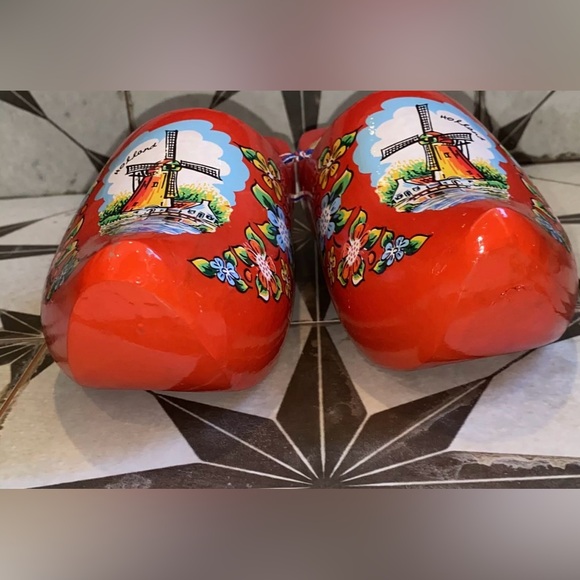 NATUURLIJK GOED WOODEN HOLLAND CLOG SHOES WINDMILL EUC - Picture 3 of 10